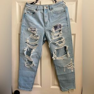 Comfort stretch waistband mom jean